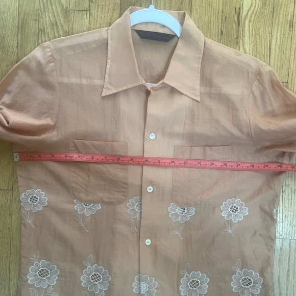 Needles Vintage Japanese Archive Peach Floral Lace Eyelet Button Down Shirt Sz S - Picture 9 of 10